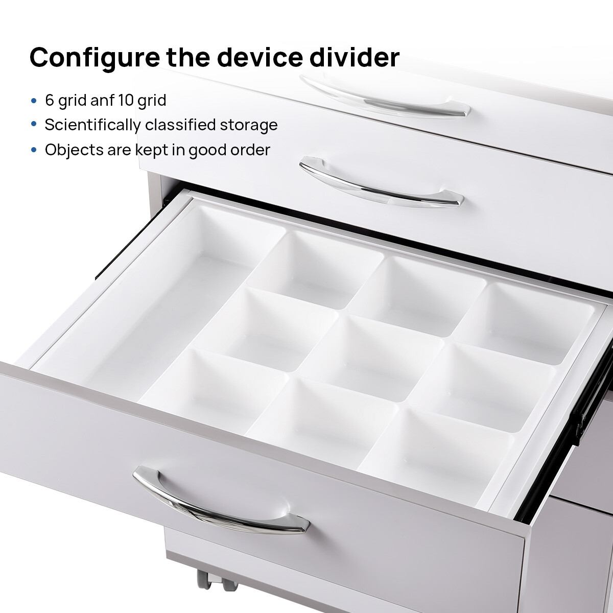Dental Medical Rolling Tool Cart 4/5 Drawers Trolley Locking Wheels Cabinet