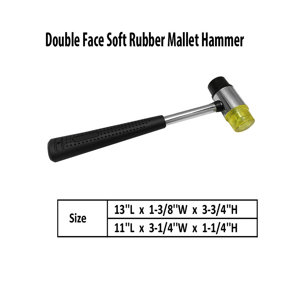 Double Face Soft Rubber Mallet Hammer Tubular Steel Nonslip Handle