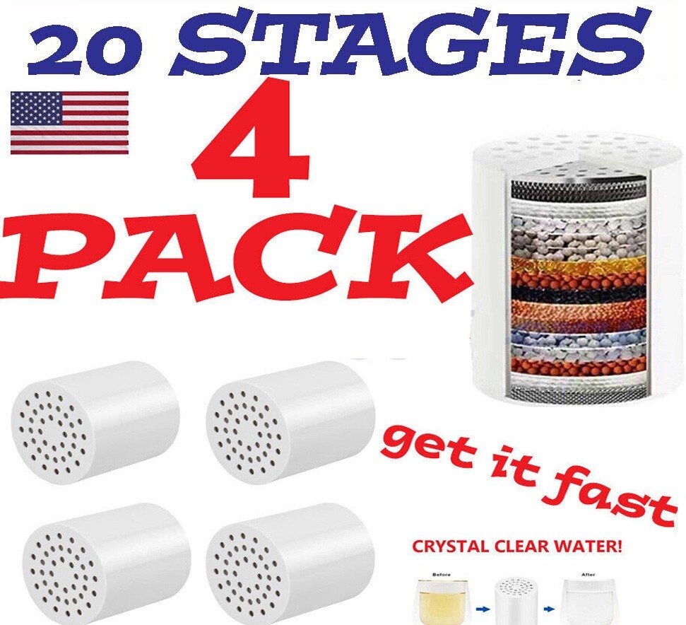 4 Pack 20 Stage Shower Filter Replacement Cartridge,Shower Filter for Hard Water