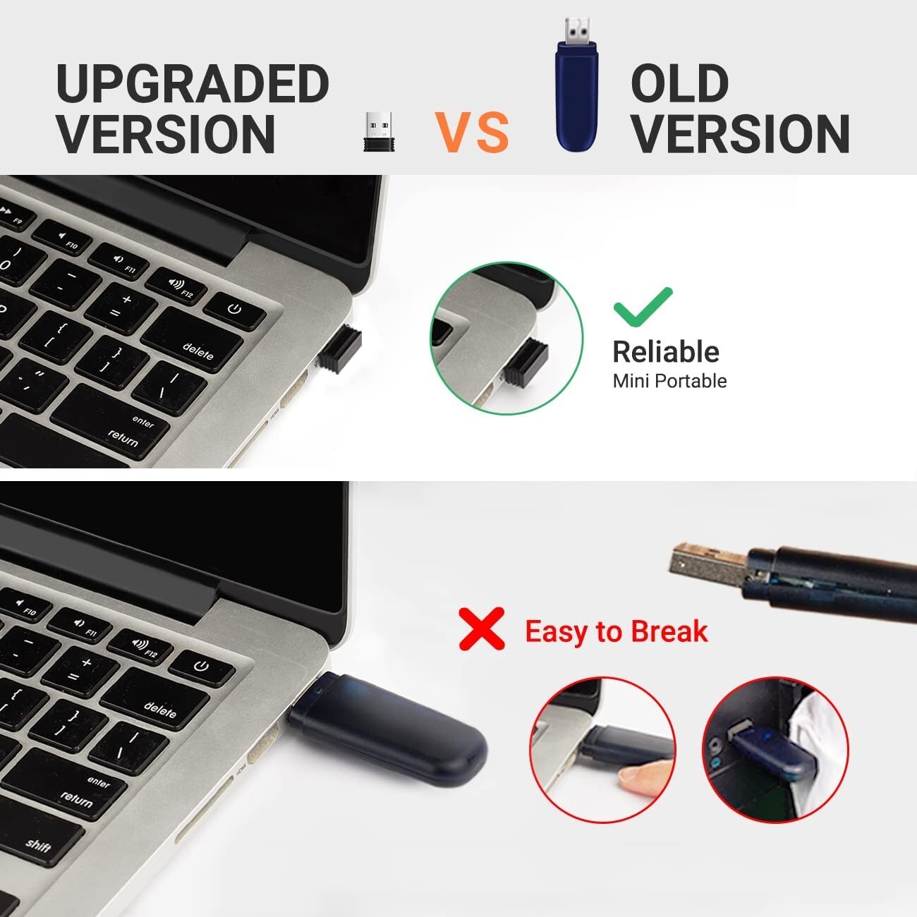 Barcode Scanner with Anti Shock Cover - 2 in 1 Wireless & USB Wired Connection