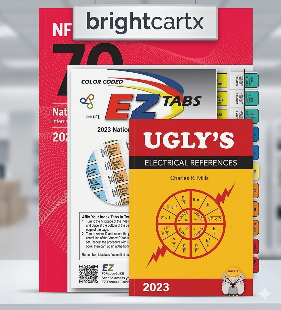 NFPA 70 2023 NEC Code Book Paperback + Ugly's Electrical Ref Spiral +EZ TAB USPS