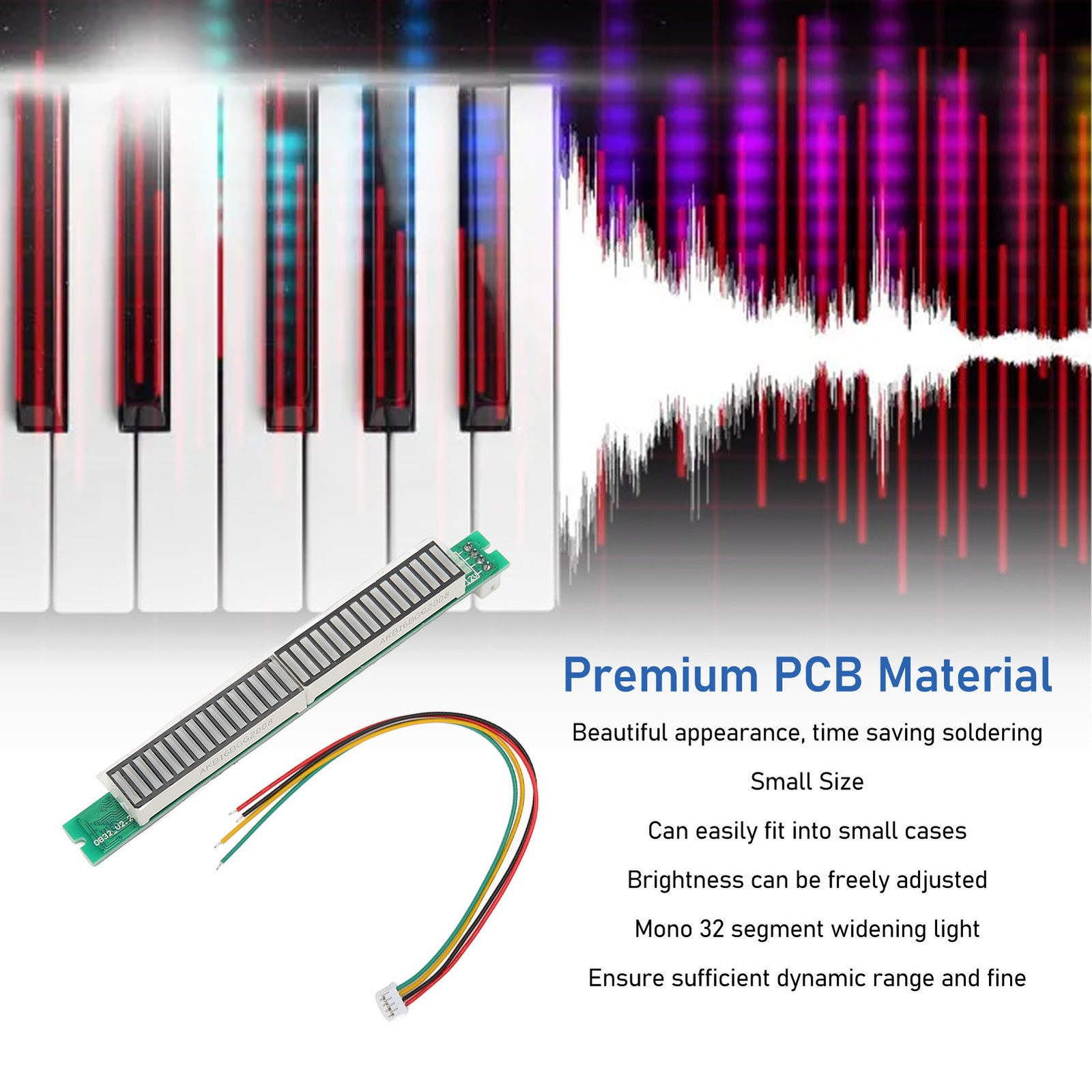 ¸Music Level Indicator Module 32 Bit 8 Effects Adjustable Brightness LED Soun