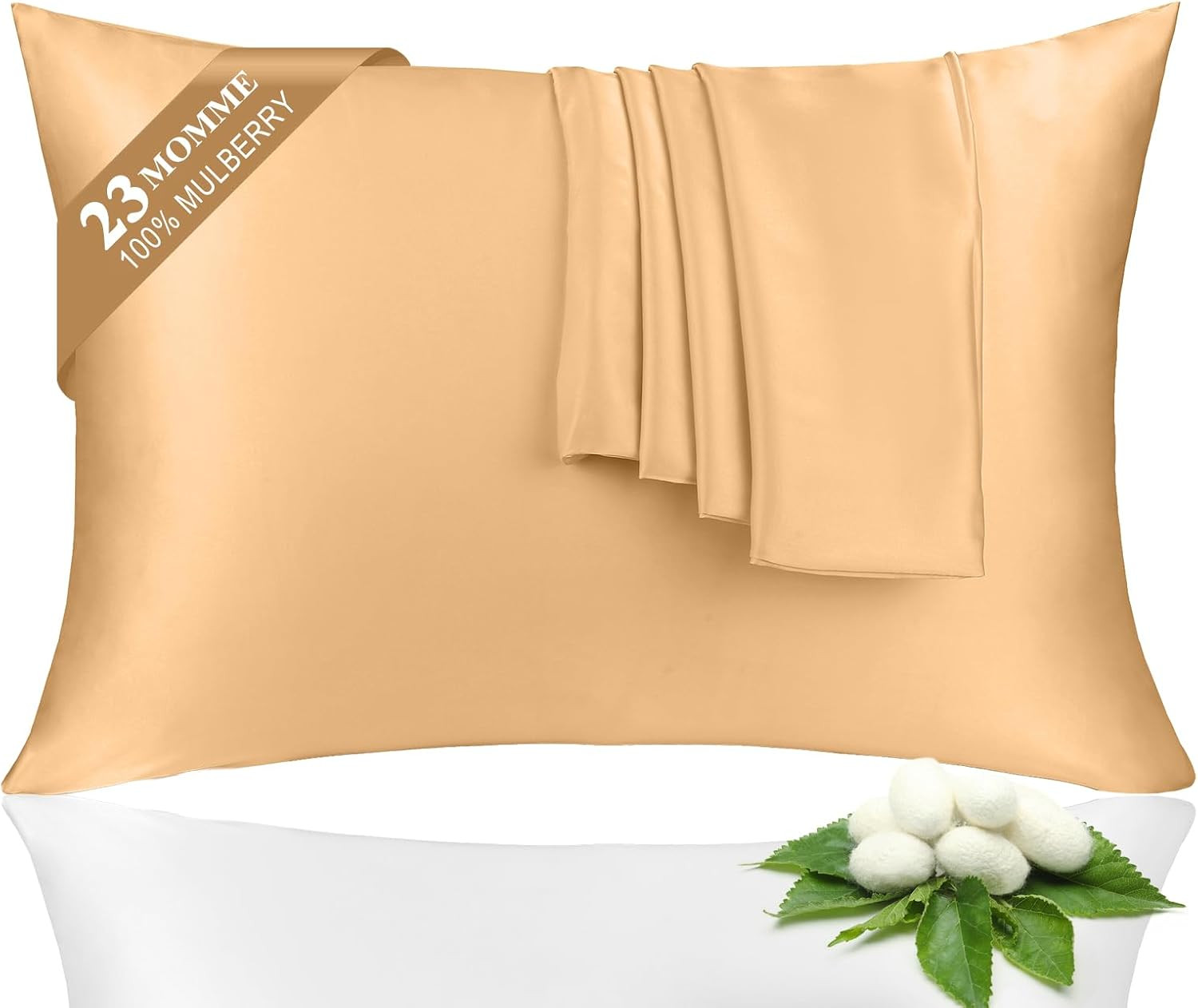 100% Silk Pillowcase 2 Pack for Hair and Skin, Both Sides 23 Momme Grade 6A+ Mul