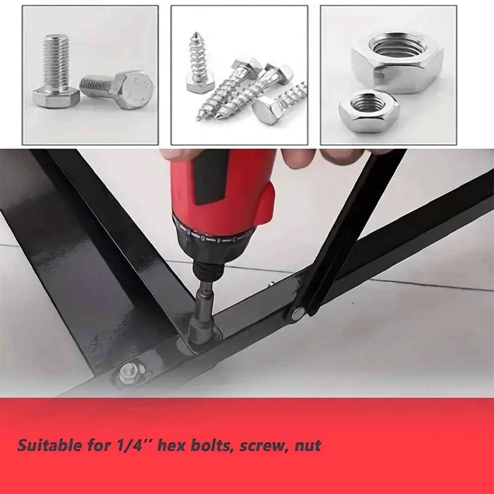 Hex Socket Drill Bit Set - 1/4'' Hex Drive for Bolts & Nuts, Multiple Sizes
