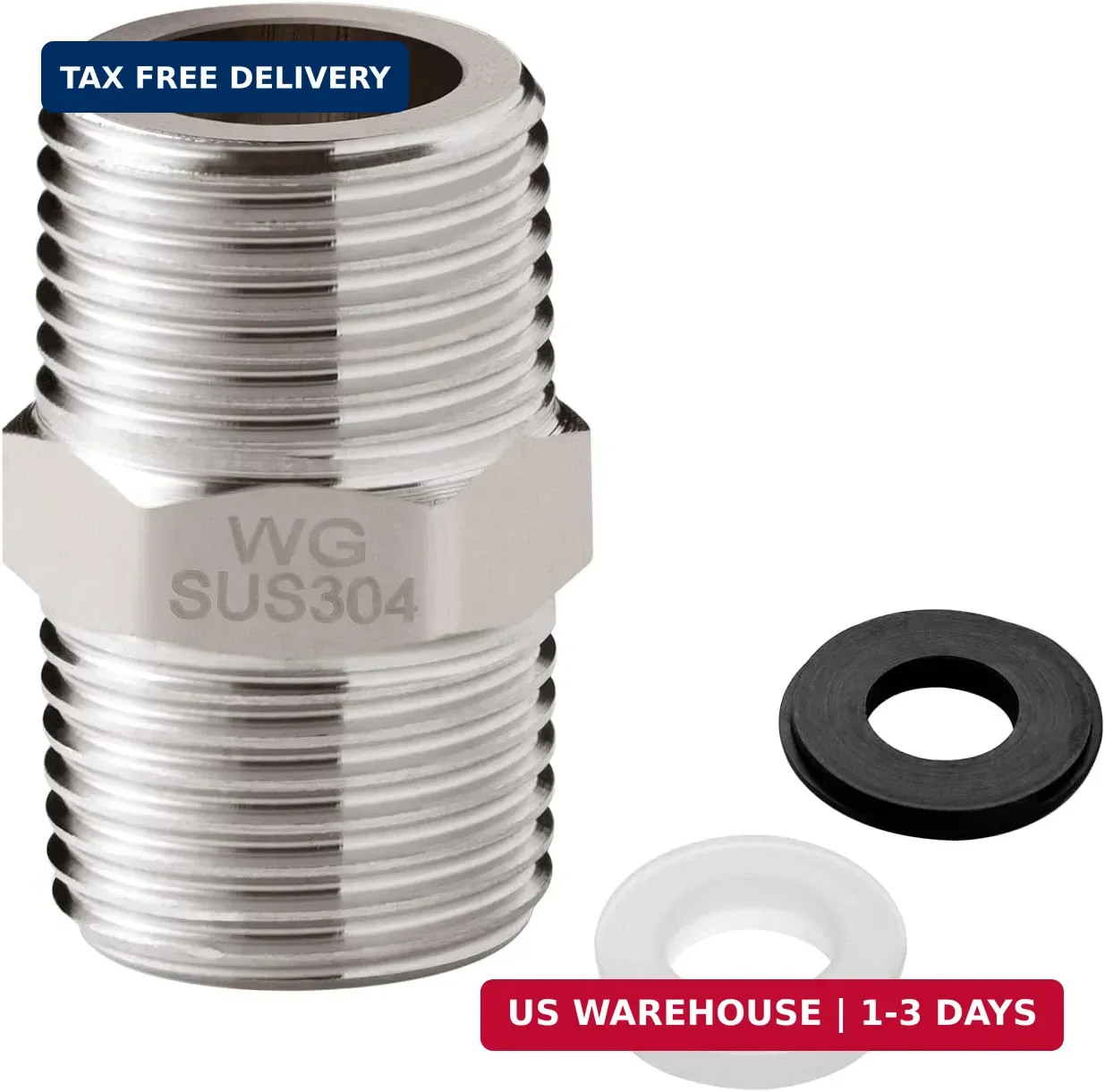 OFFO Shower Hose Extension Connector, 1/2 to 1/2 Shower Hose Extender Fitting Ex