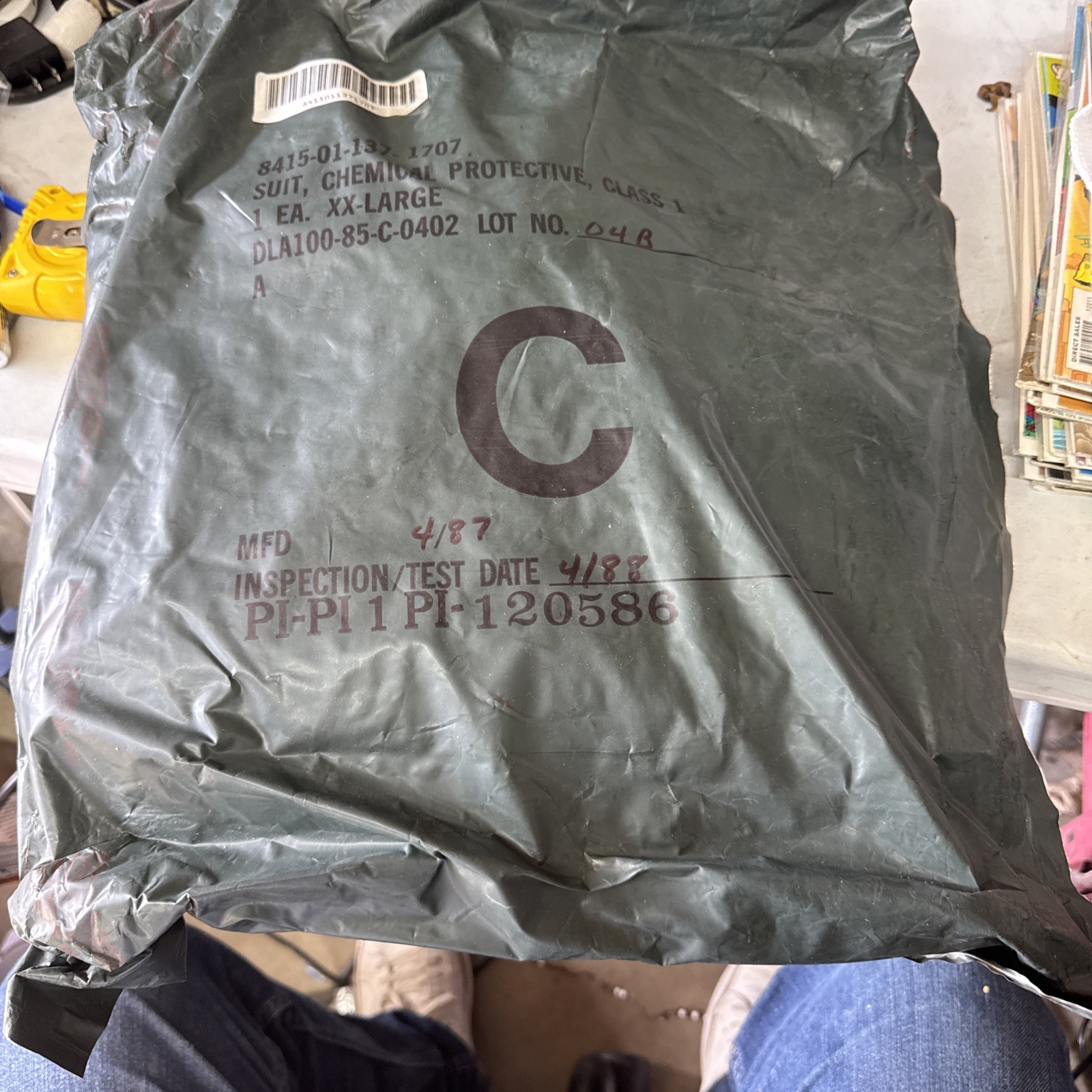 US Military Chemical Protective Suit C Class 1 Sz Small NOS