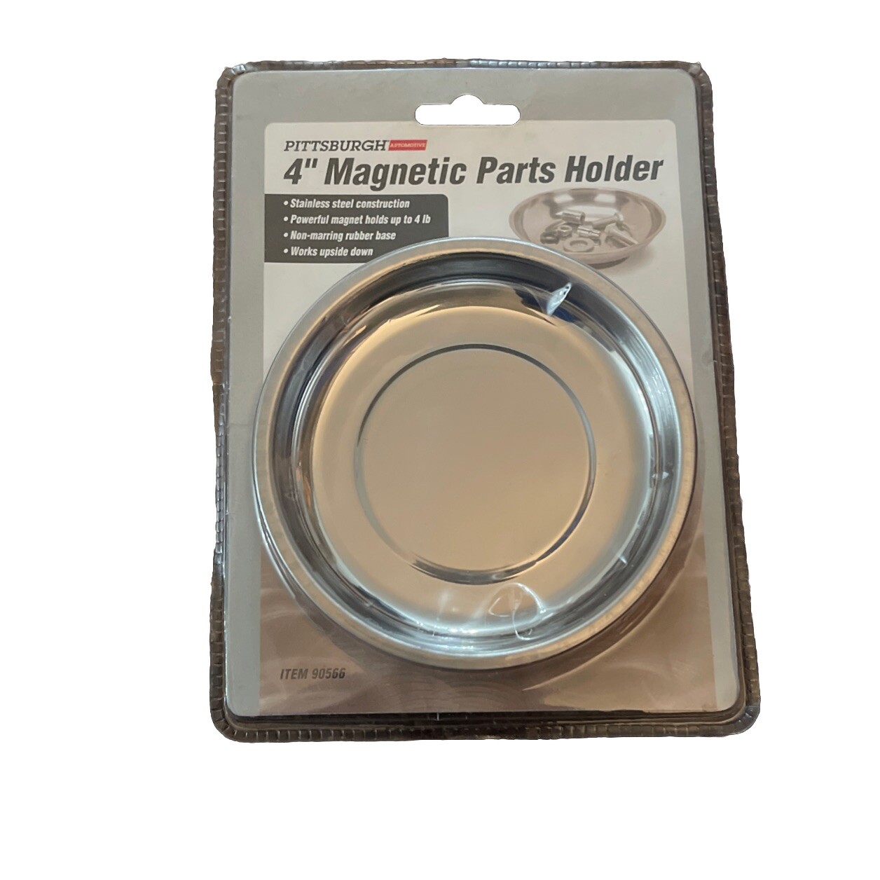 Magnetic Parts Holder, 4” Pittsburgh 90566. Dish Bowl Tray, Stainless Steel, New