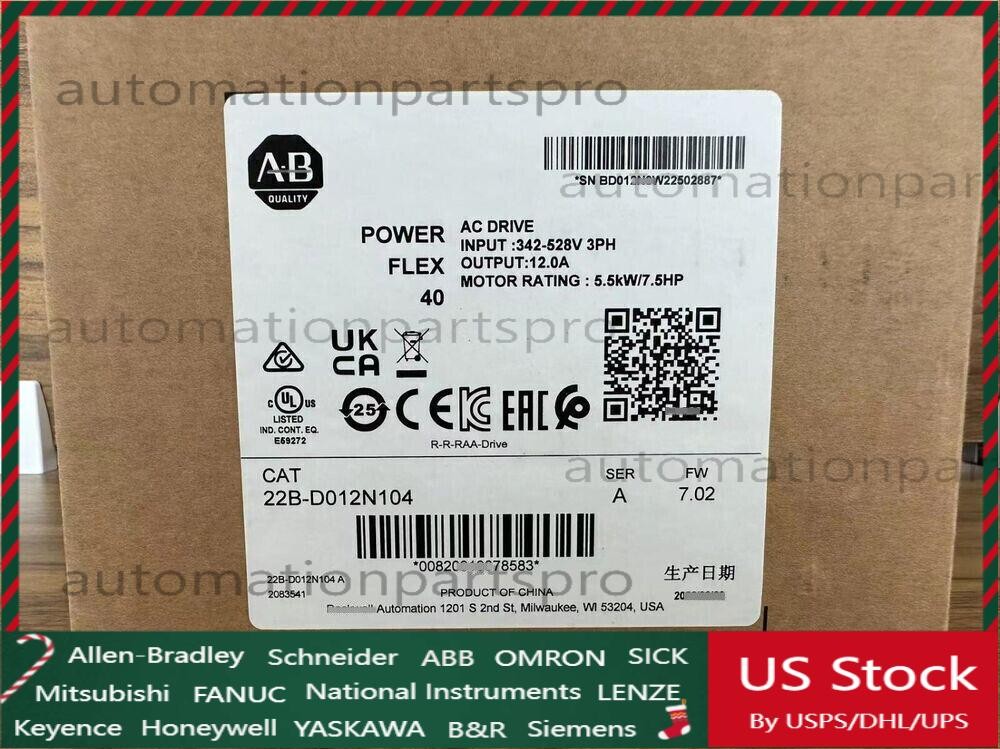 22B-D012N104 SER A NEW PowerFlex 40 5.5 kW 7.5 HP AC Drive 22BD012N104 AB HT1PCS