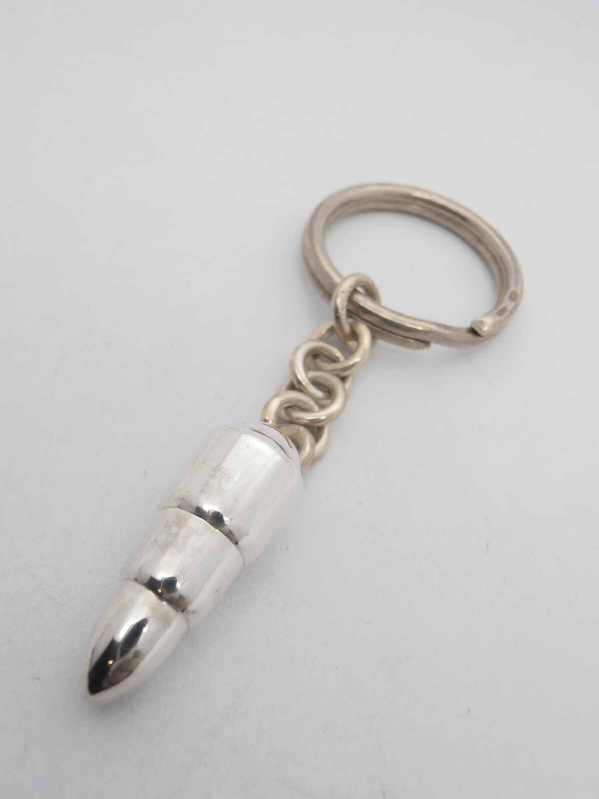 Bullet: 925 Silver Keychain with Bullet - Ammunition - Cartridge