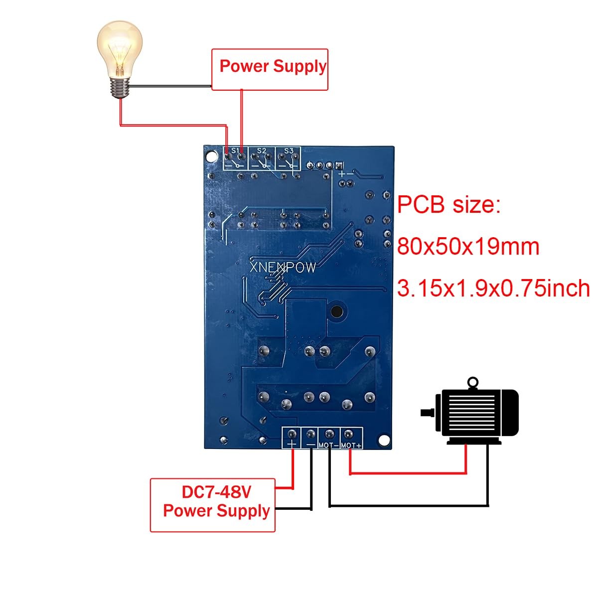 PWM DC Motor Speed Remote Control Switch Forward and Reverse, DC 9V 12V 24V 3