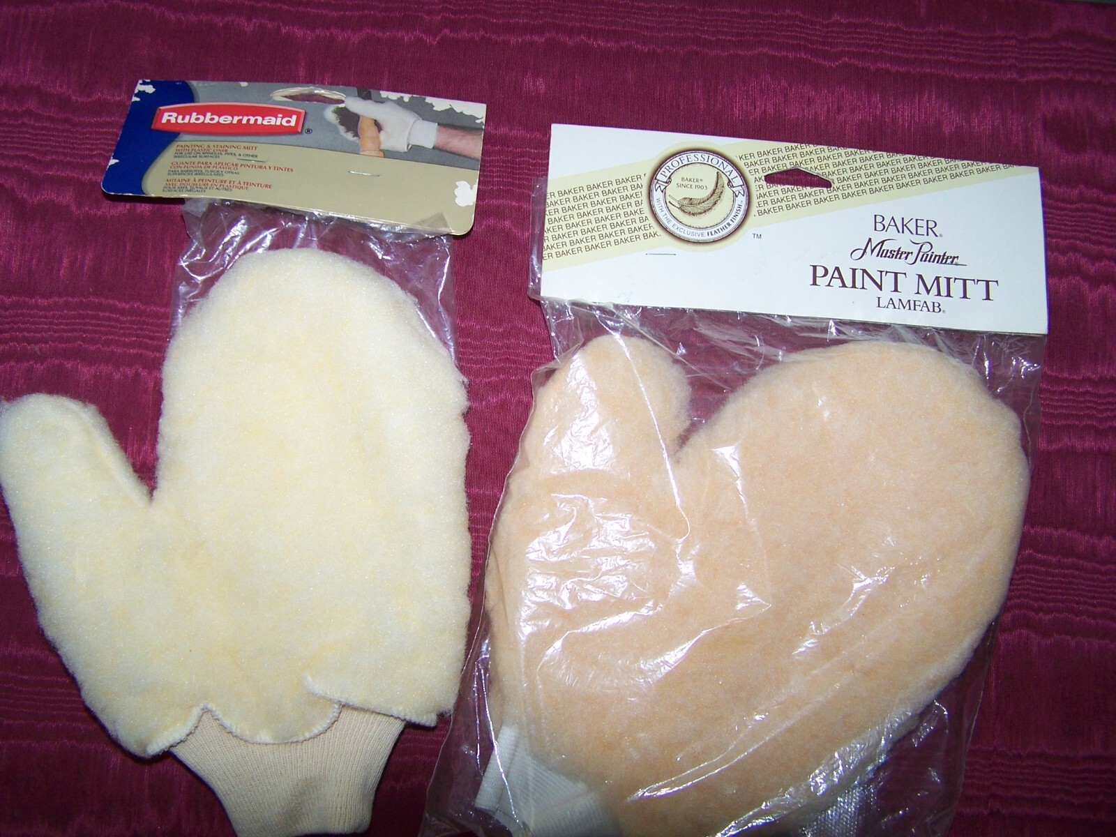 Paint Applicator Mitts, 2 vintage, NOS  Baker Master Painter and Rubbermaid