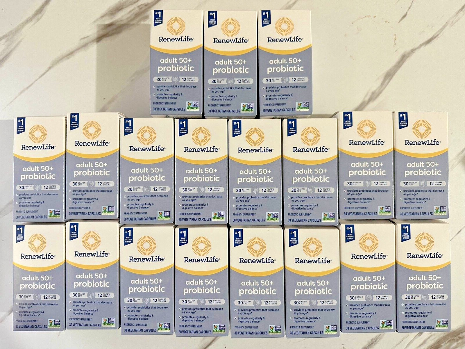 RenewLife Adult 50+ Probiotic 3 Billion CFU - Lot of 19