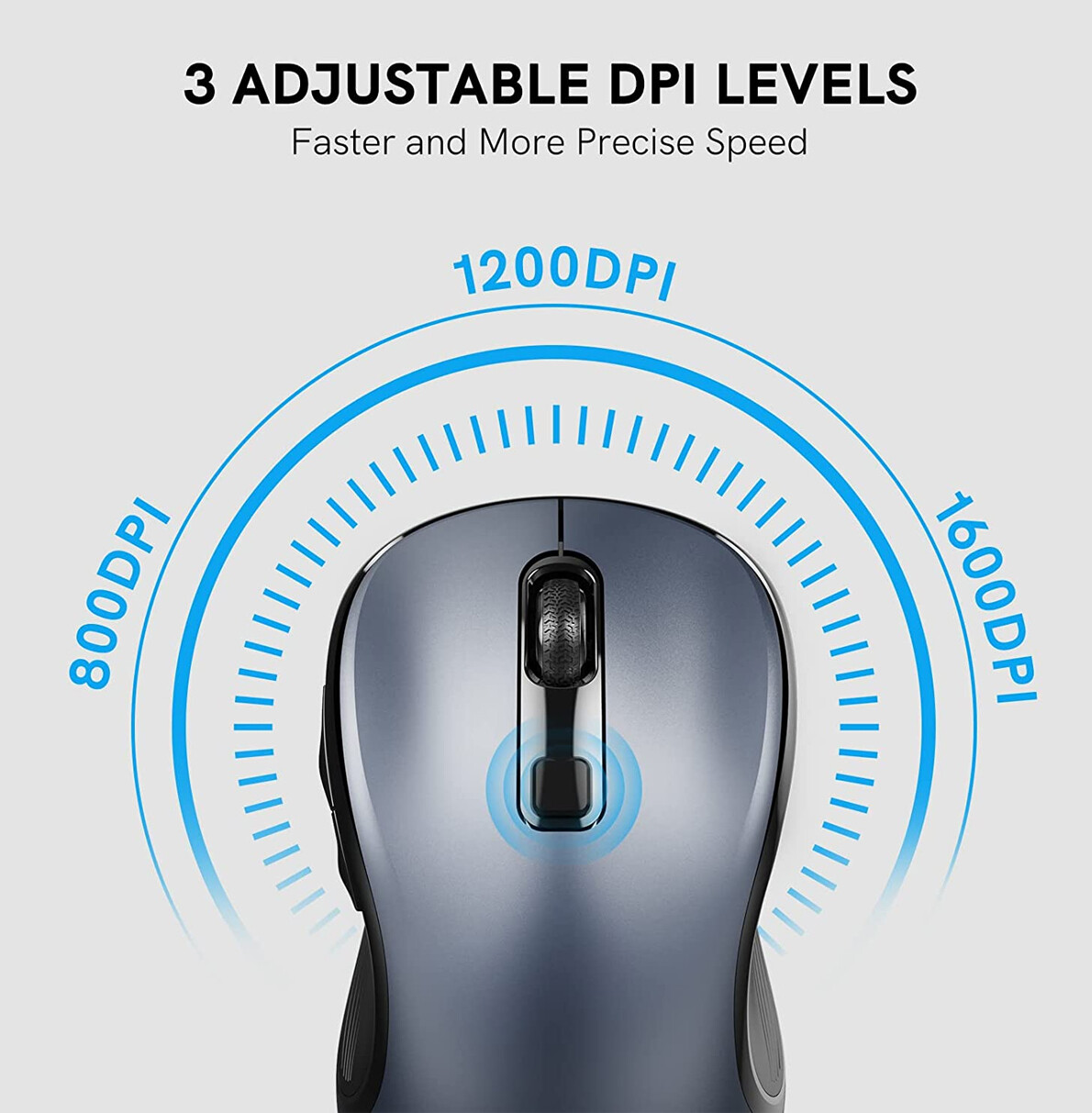 Comfortable Ergonomic Cordless Mobile Wireless Mouse for Notebook Laptop Desktop