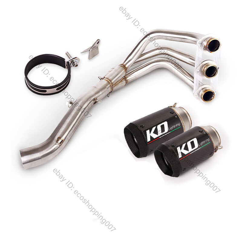 For Yamaha MT-09 XSR900 14-20 Exhaust System Front Link Pipe 51mm Muffler Carbon