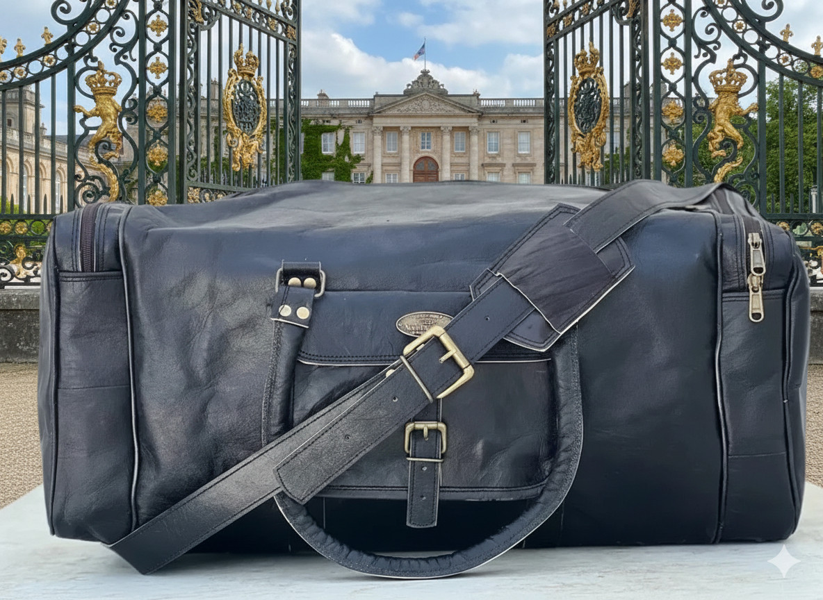 24" Goat Leather Travel Genuine Luggage Gym Overnight Duffel Vintage