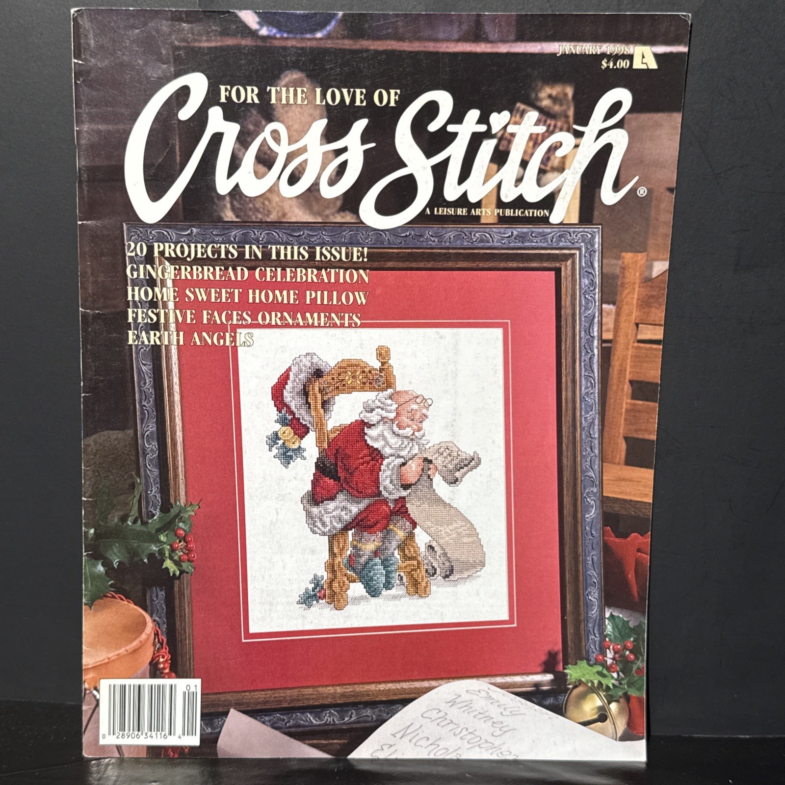 Leisure Arts - For the Love of Cross Stitch Magazine January 1998 - Santa Angel