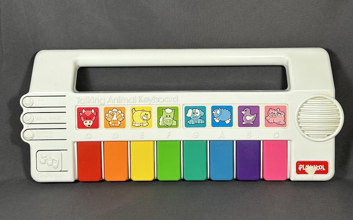 VINTAGE 1990 Playskool Talking Animal Keyboard Piano Music RARE HTF Kids TESTED
