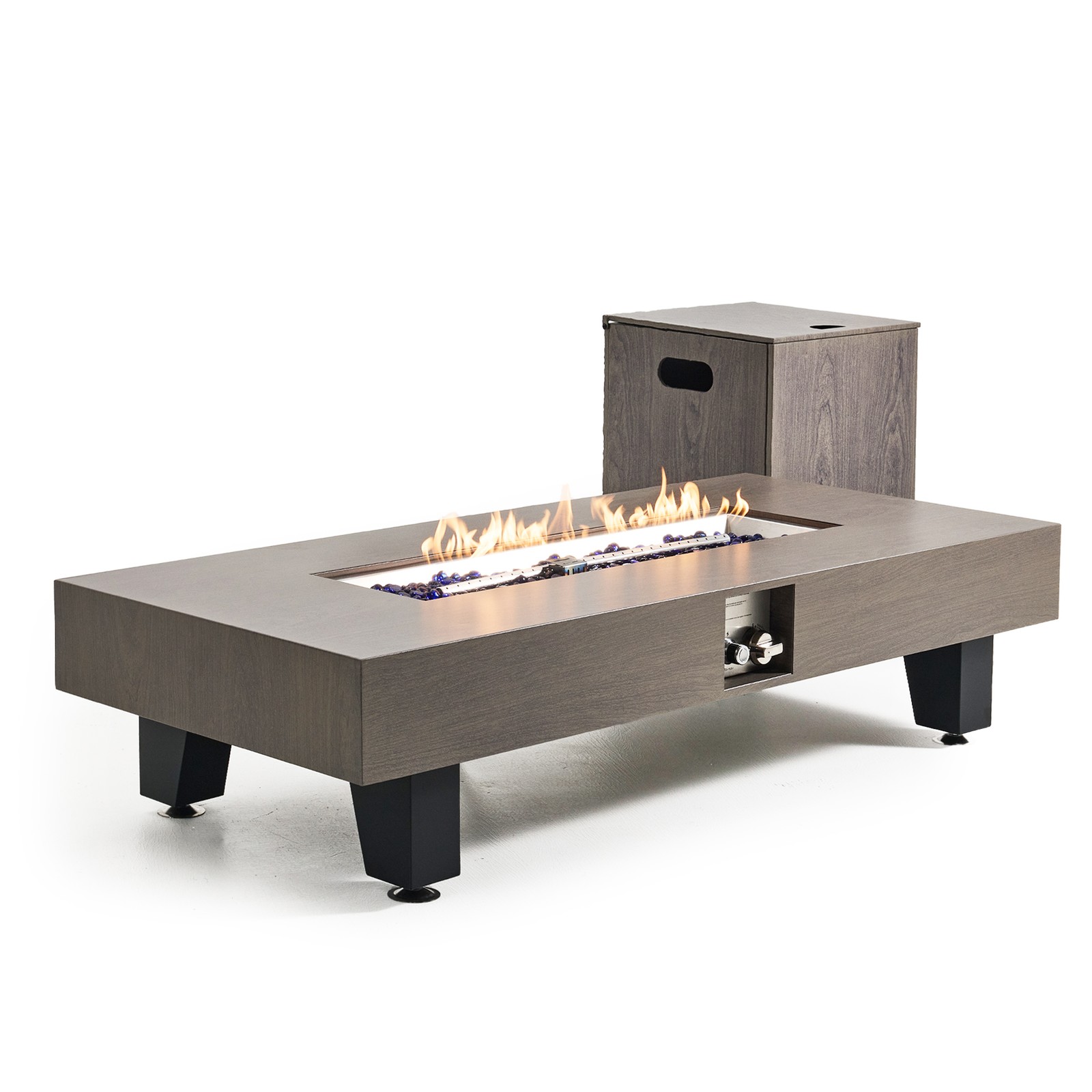54 Inch Propane Fire Pit Table Outdoor Rectangular Heater 50000 BTU Stainless
