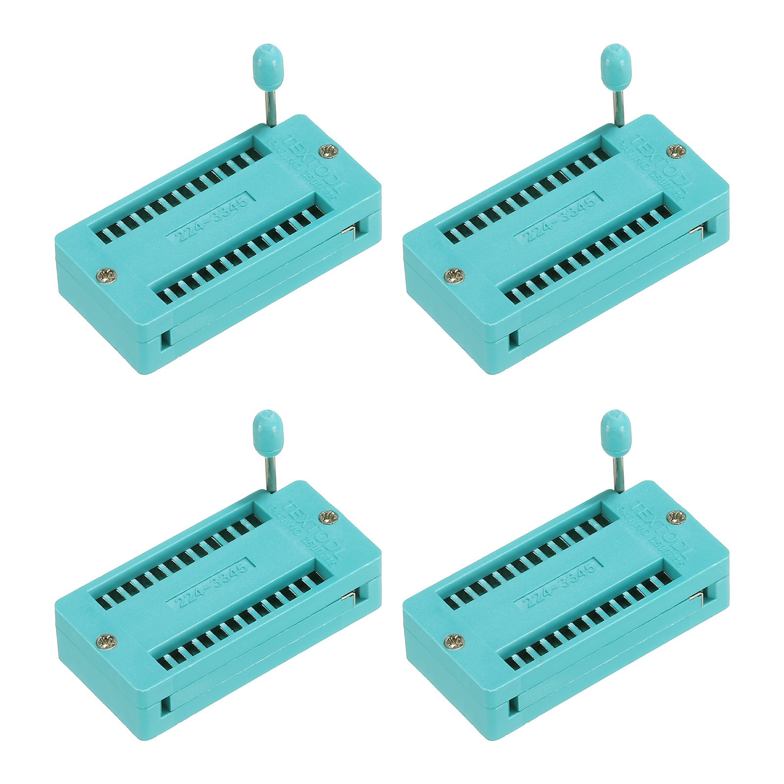 Universal IC Test ZIF Socket 24 Pin 2.54mm Pitch, 4 Pack