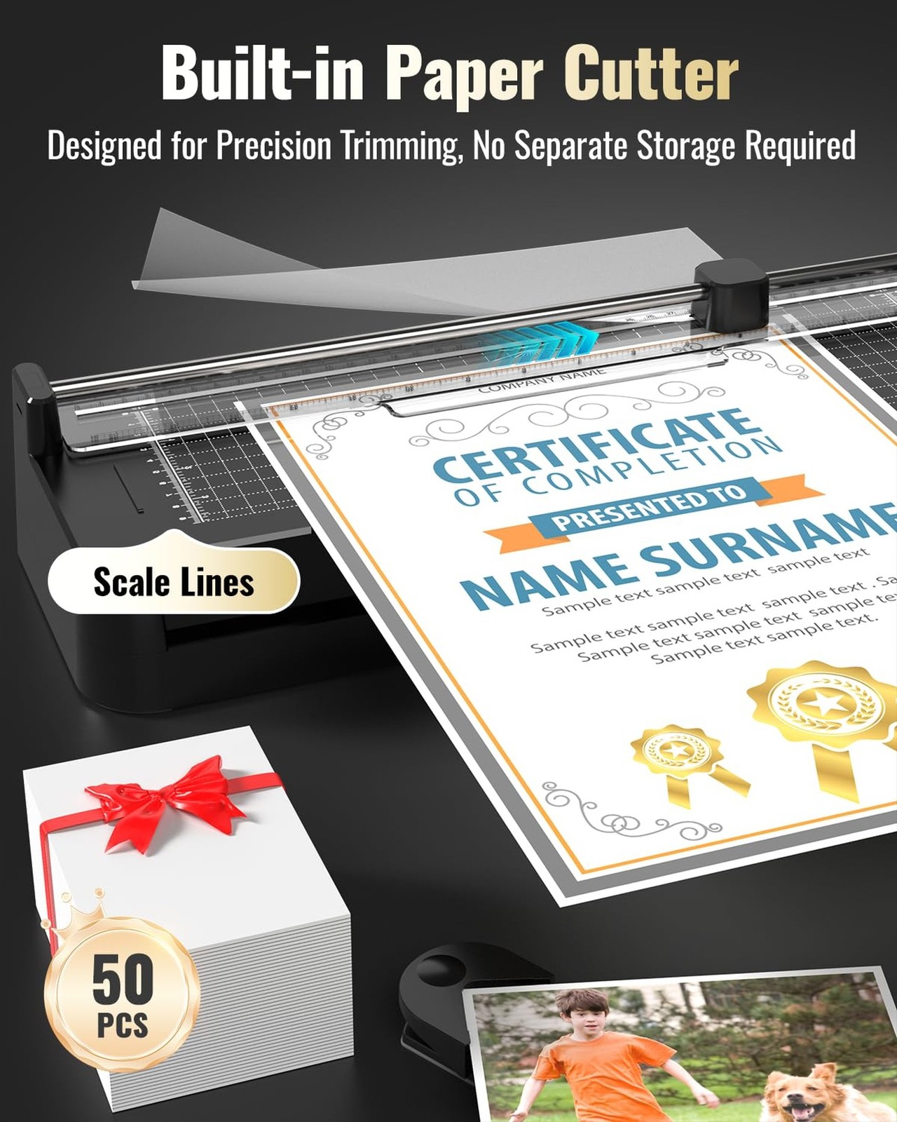 13in Laminator Machine with Sheets 50pcs + Paper Trimmer + Corner Rounder, 11...