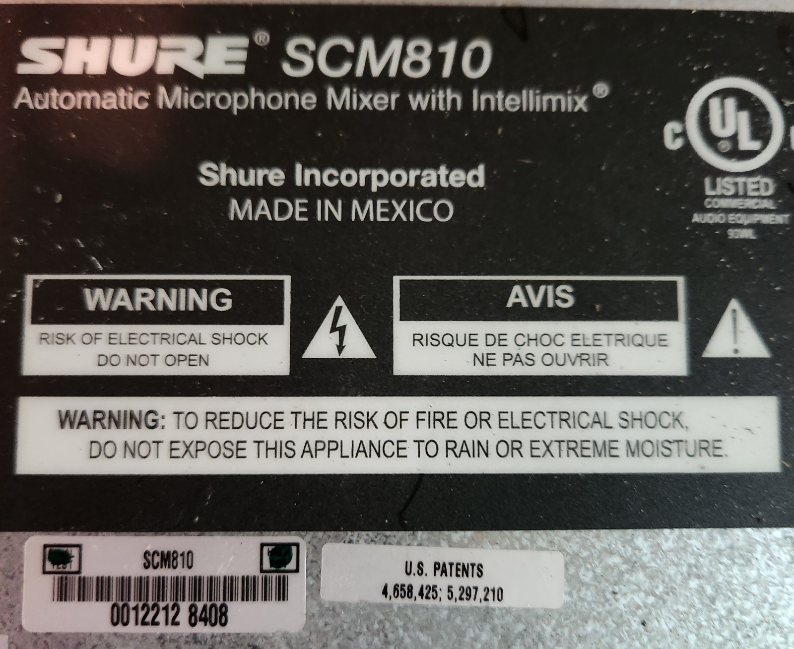 Shure SCM810 8-Channel automatic Microphone Mixer