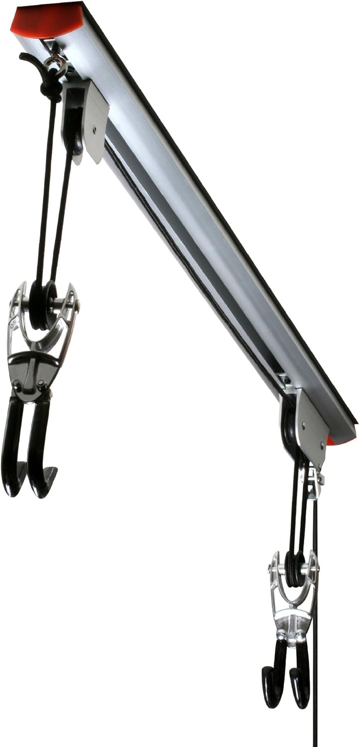 Heavy Duty Aluminum Rail Mount Bike Hoist & Ladder Lift for Ceilings up to 12Ft