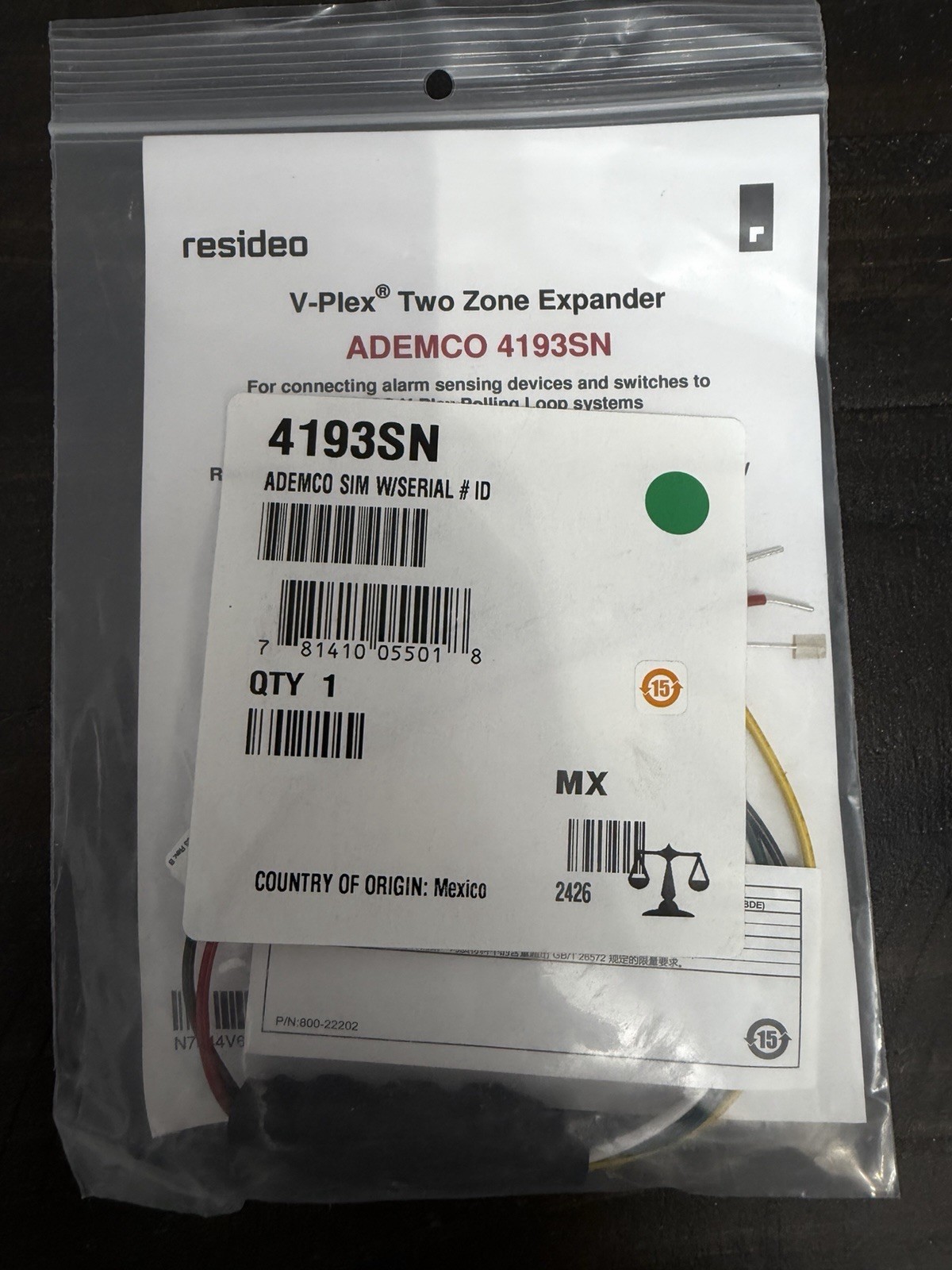 Resideo Honeywell 4193SN V-Plex Two Zone Expander Ademco SIM