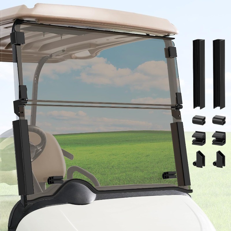Windshield Tinted, Golf Cart Windshield with all Windshield Clips for 2008-Up