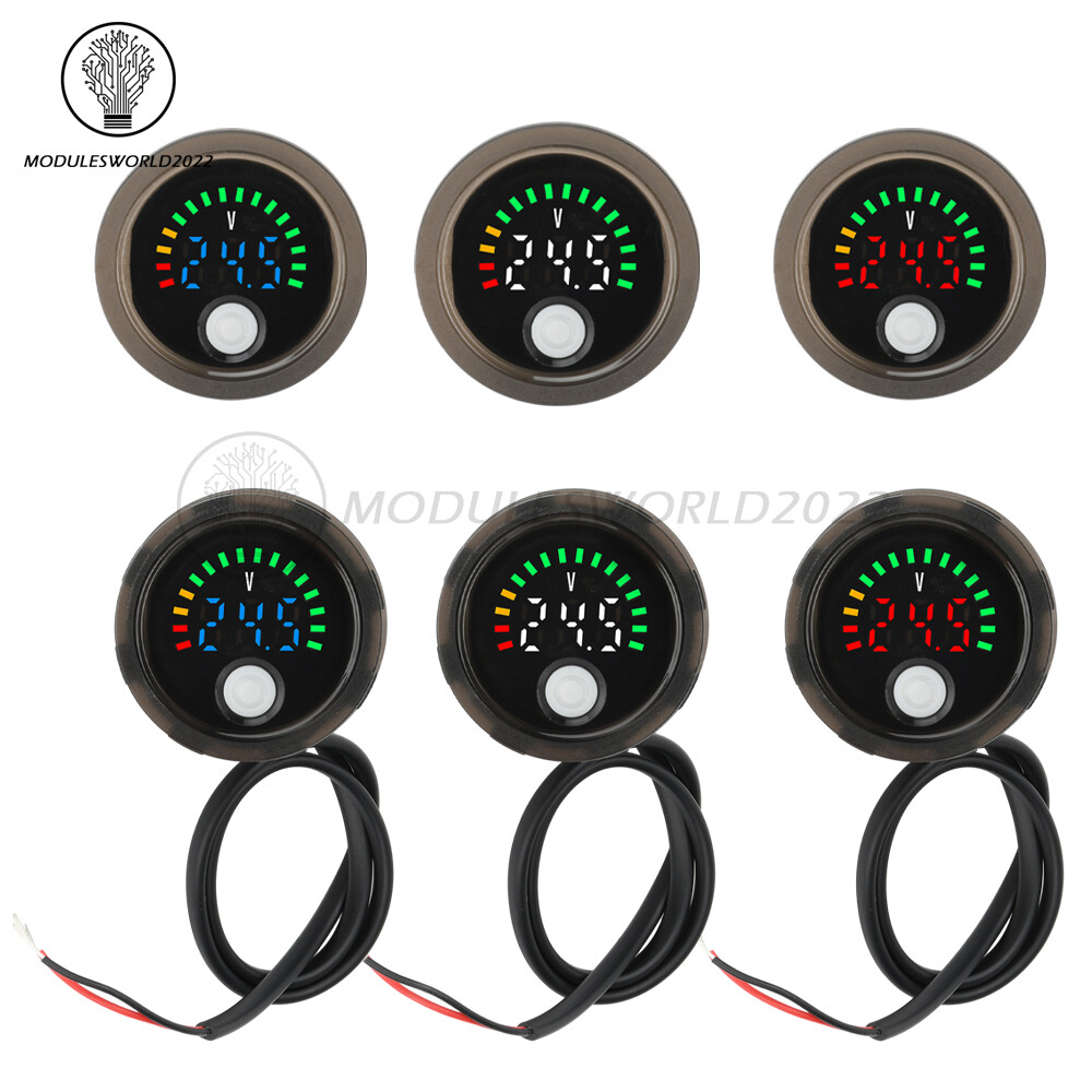 DC7-100V Waterproof Voltmeter LED Digital Voltage Power Indicator w/Anti-Reverse