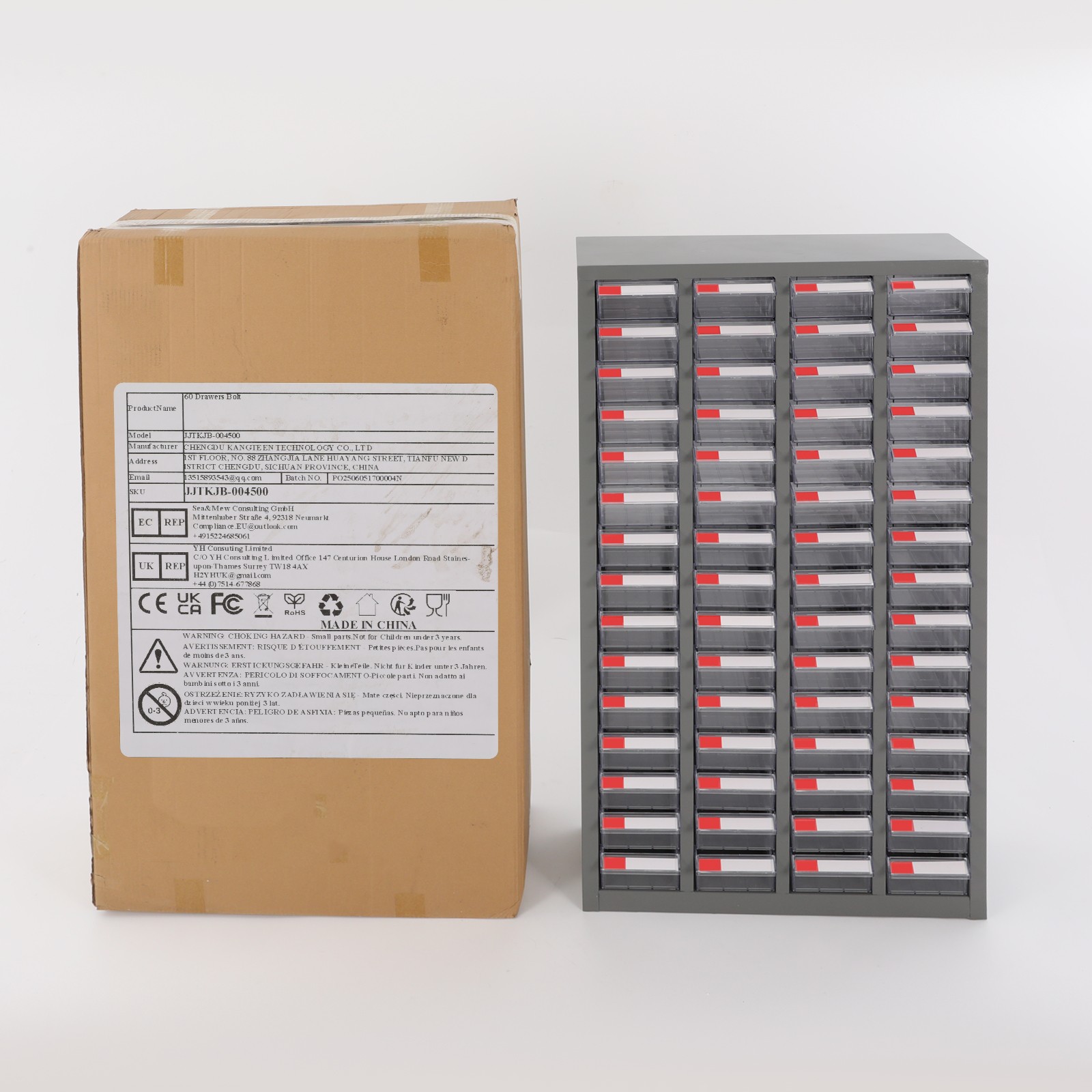 60 Drawers Hardware Tools Storage Cabinet Shop Bolt and Nut Tool Organizing Case