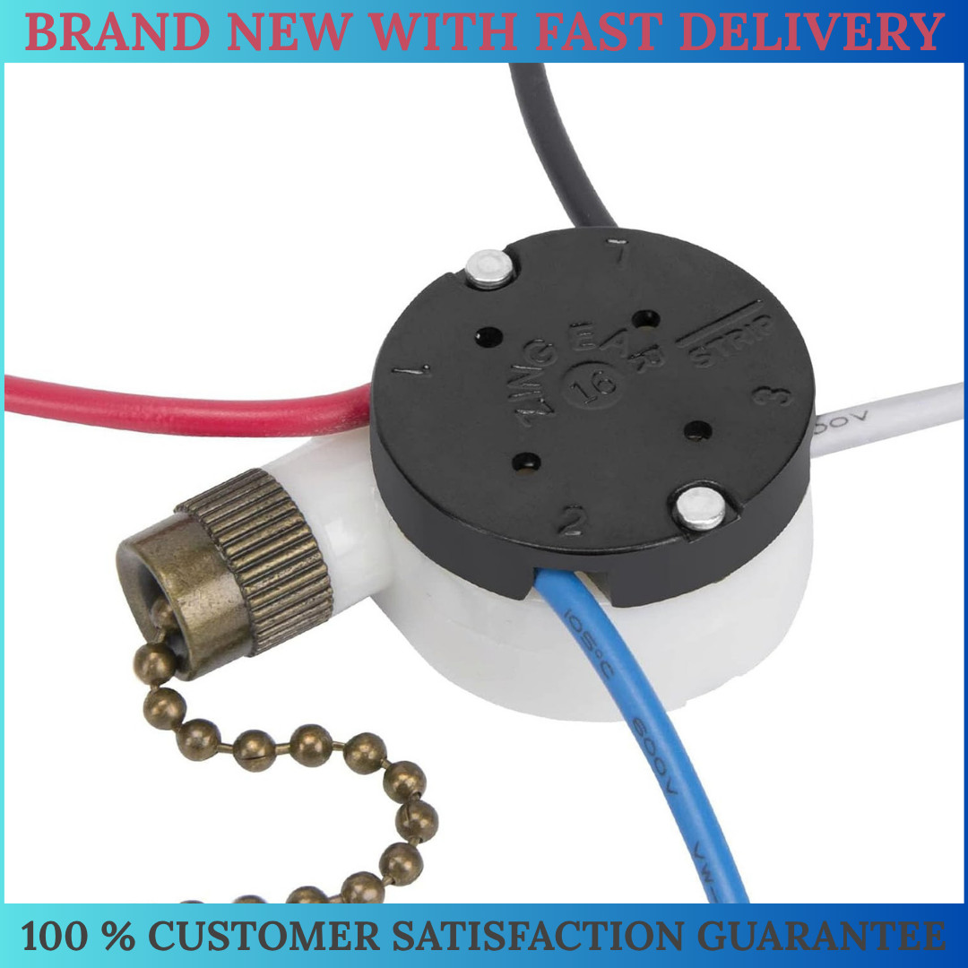 Zing Ear ZE-208S 3 Speed 4 Wire Ceiling Fan Pull Chain Switch Bronze