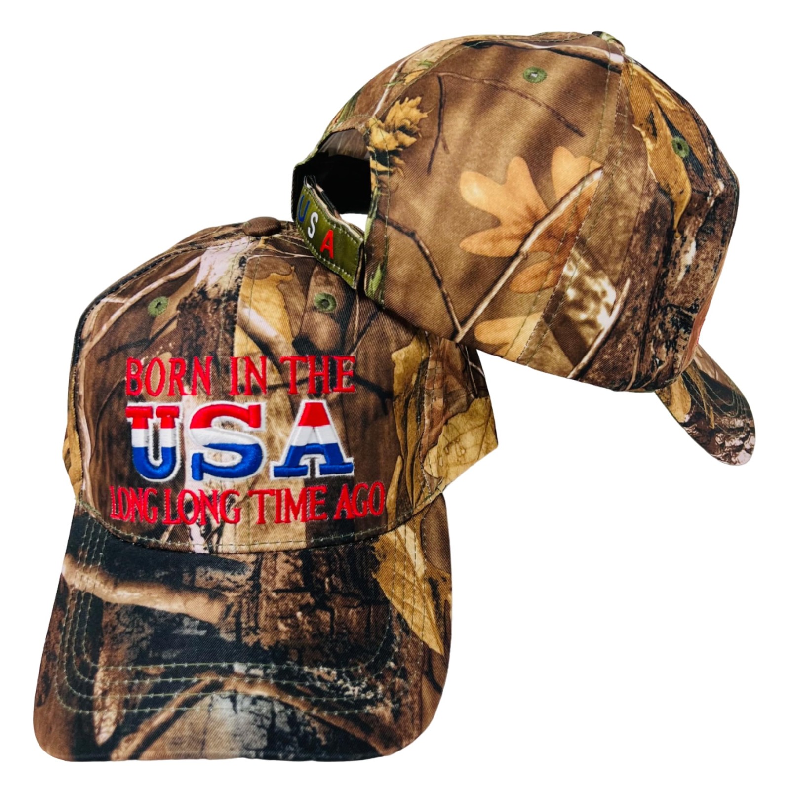 Roytrense New! Unisex Americana Adjustable One Size, Born in the Usa Camo