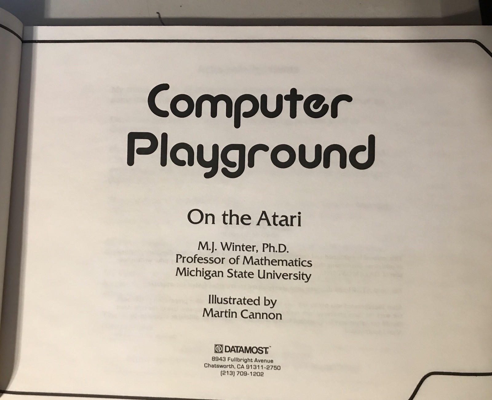 Atari COMPUTER PLAYGOUND Manual/Book 800/XL/XE NEW NOS