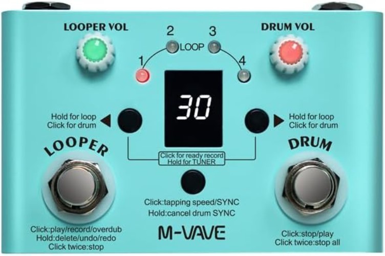 Professional Drum Machine with 30 Presets, Loop Storage & USB Connectivity