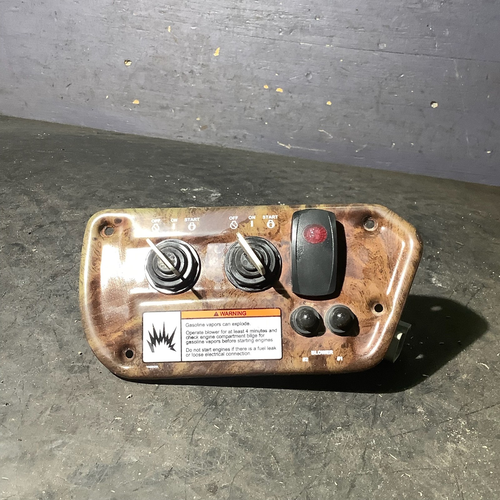 Boat Dual Ignition Switch Panel | Woodgrain