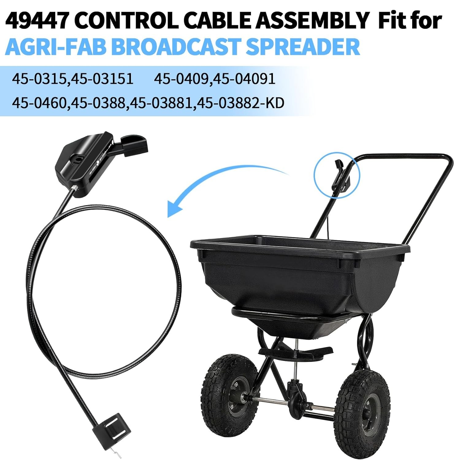 49447 Lawn Spreader Control Cable Assembly, Fertilizer Spreader Control Cable Co