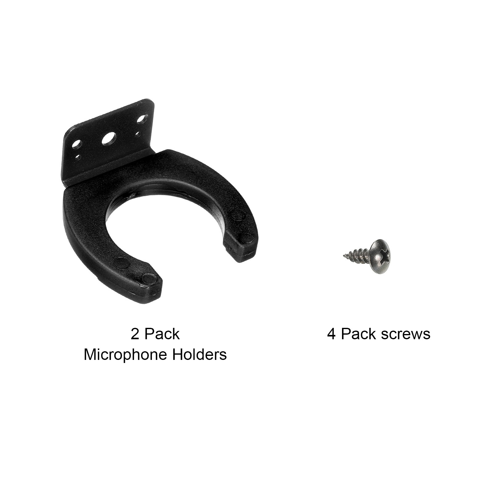 2 x Microphone Holders Wall Mounted Mic Holder Microphone Hook Stands Black