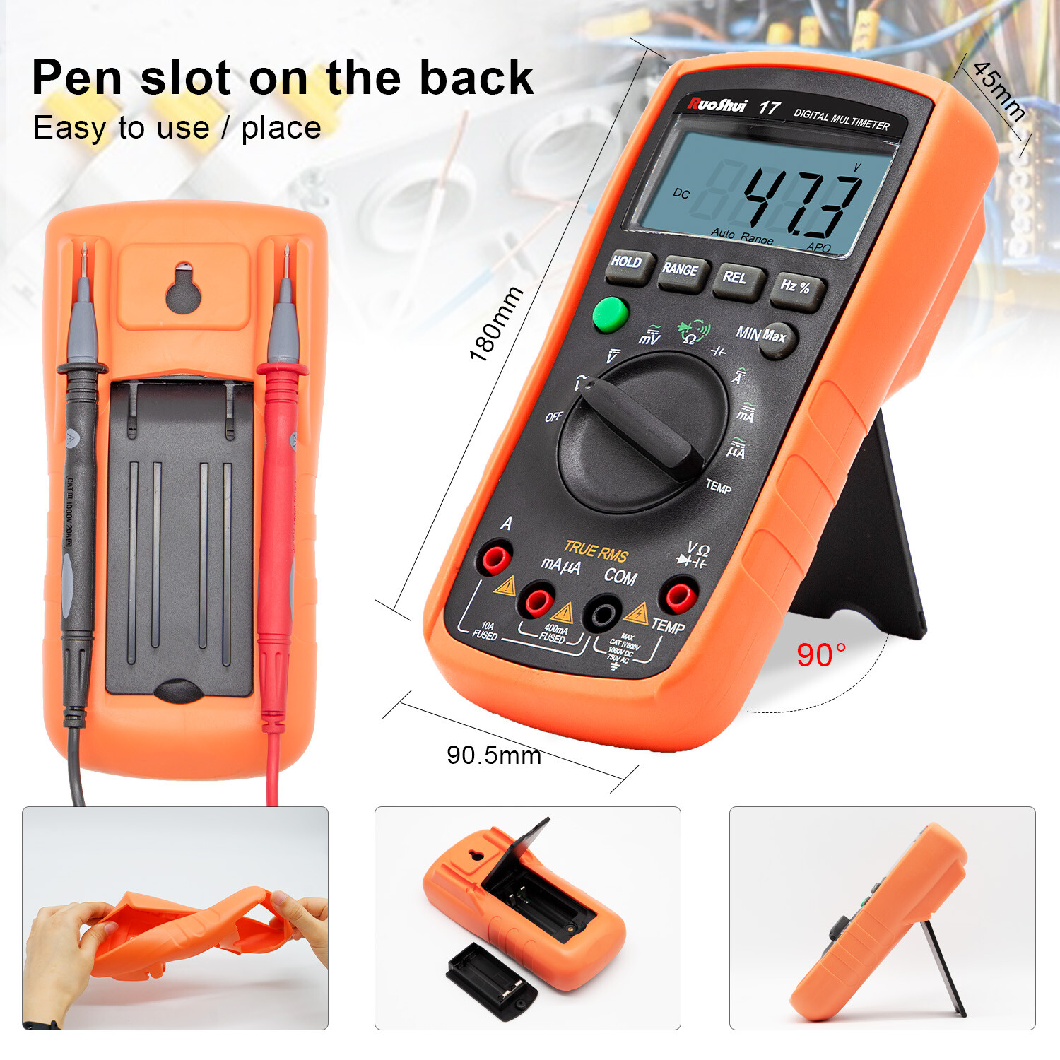 Digital Multimeter Voltmeter Ammeter Ohmmeter Volt AC DC Tester Leads Meter