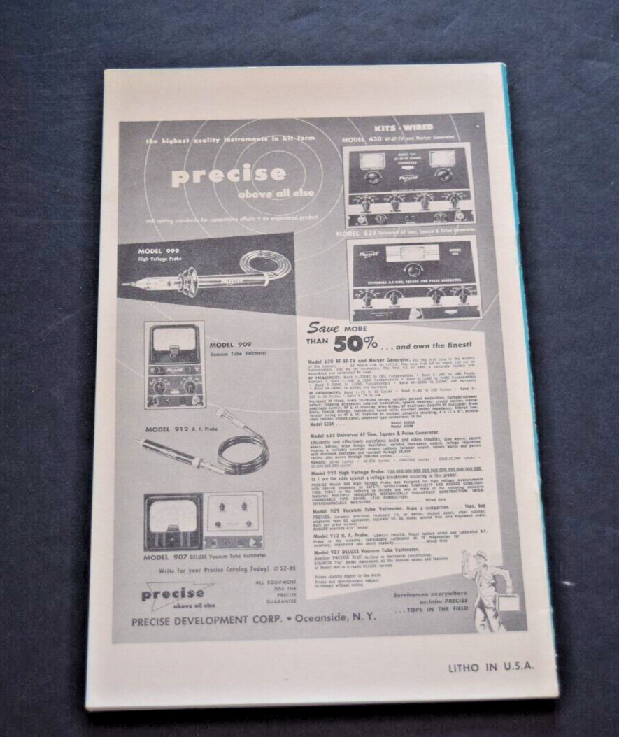 Vintage Precise Model 308 Wide Band Oscilloscope Instruction Manual