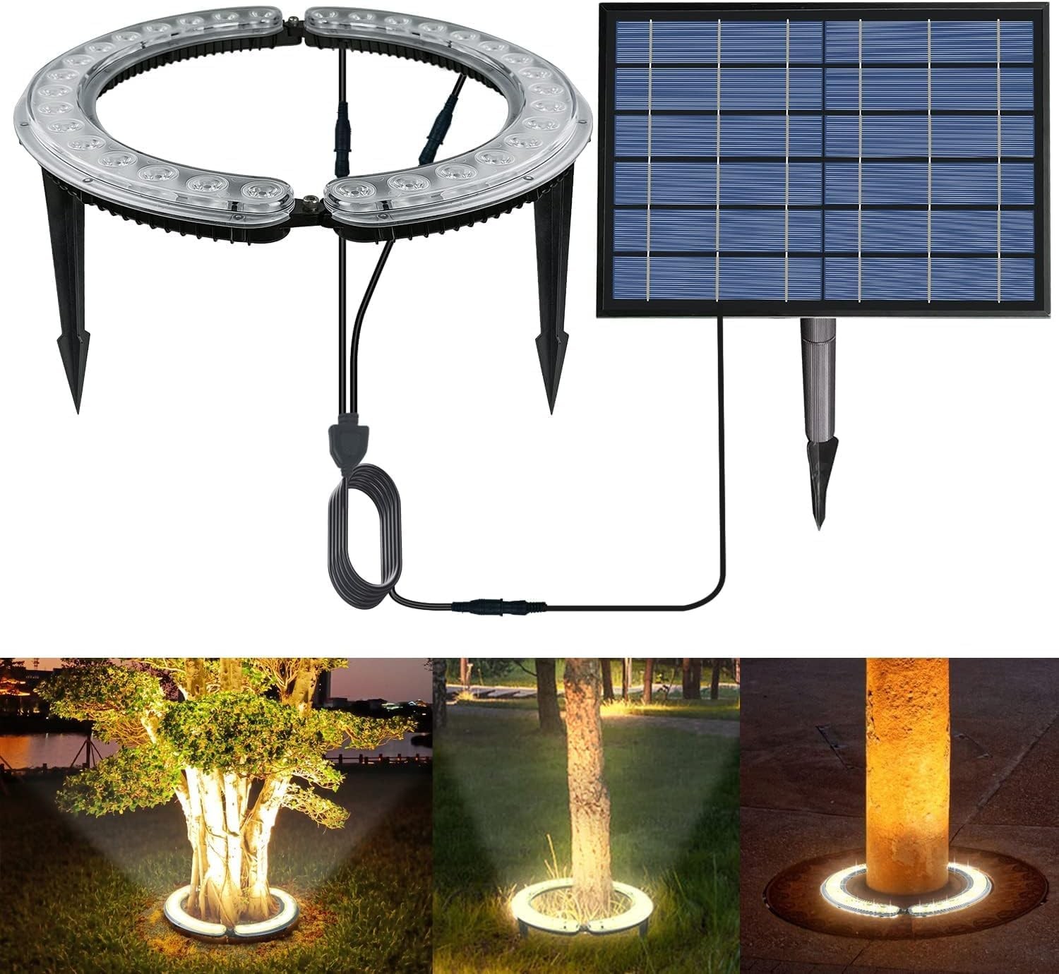 32 LED Solar Landscape Tree Lights 12W