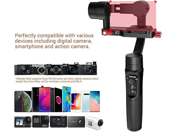 Hohem iSteady Multi 3-Axis Handheld Stabillizing Gimbal for Compact Digi Camera
