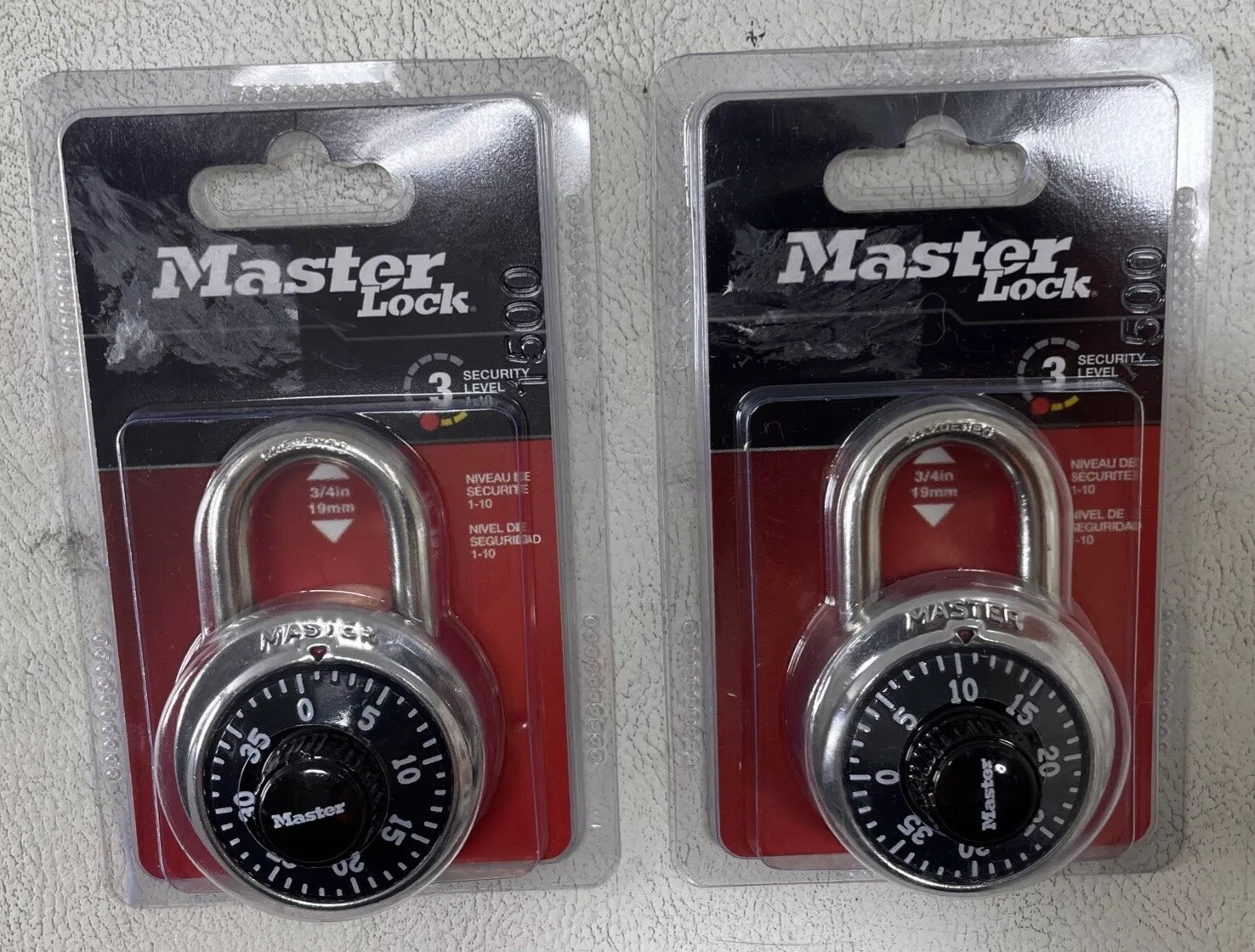 Master Lock 1500D [ 2 Pack Lot 3/4” 19mm ] Combination Dial Padlock Level 3 New