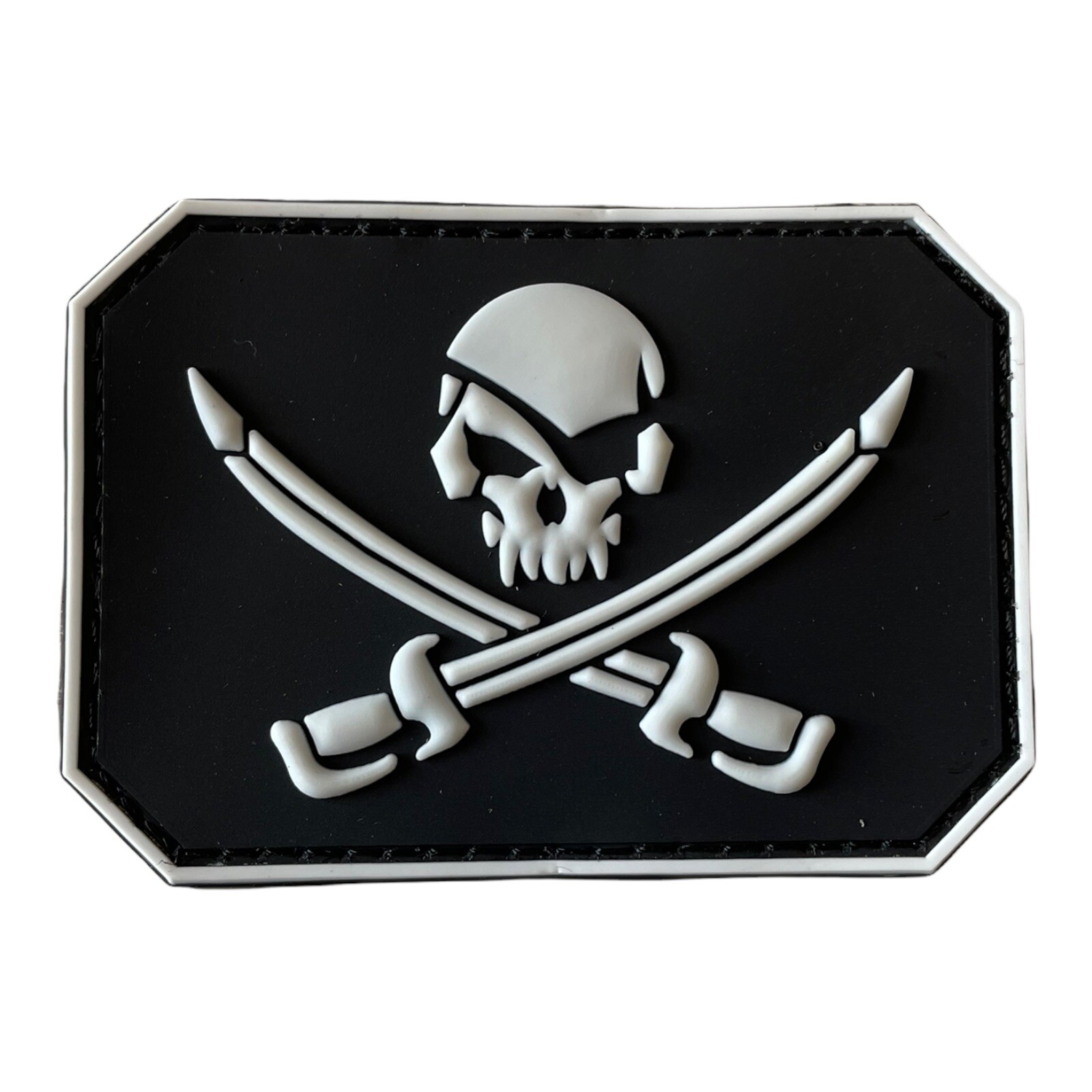 Pirate Jolly Roger Sword Skull 3D Rubber Patch Tactical