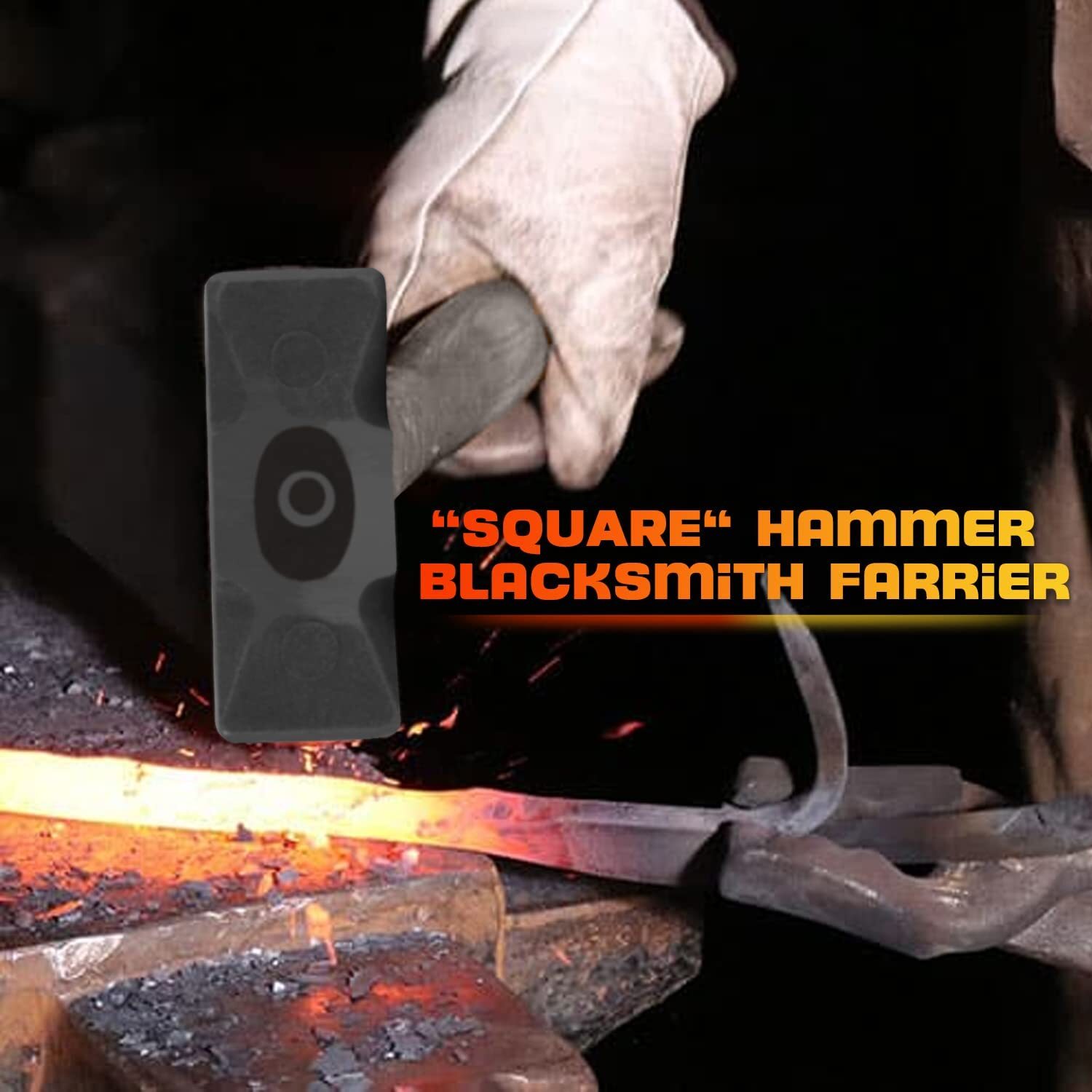 2.2 LB Forging Square Hammer for Farrier Bladesmithing Blacksmith Anvil Knife