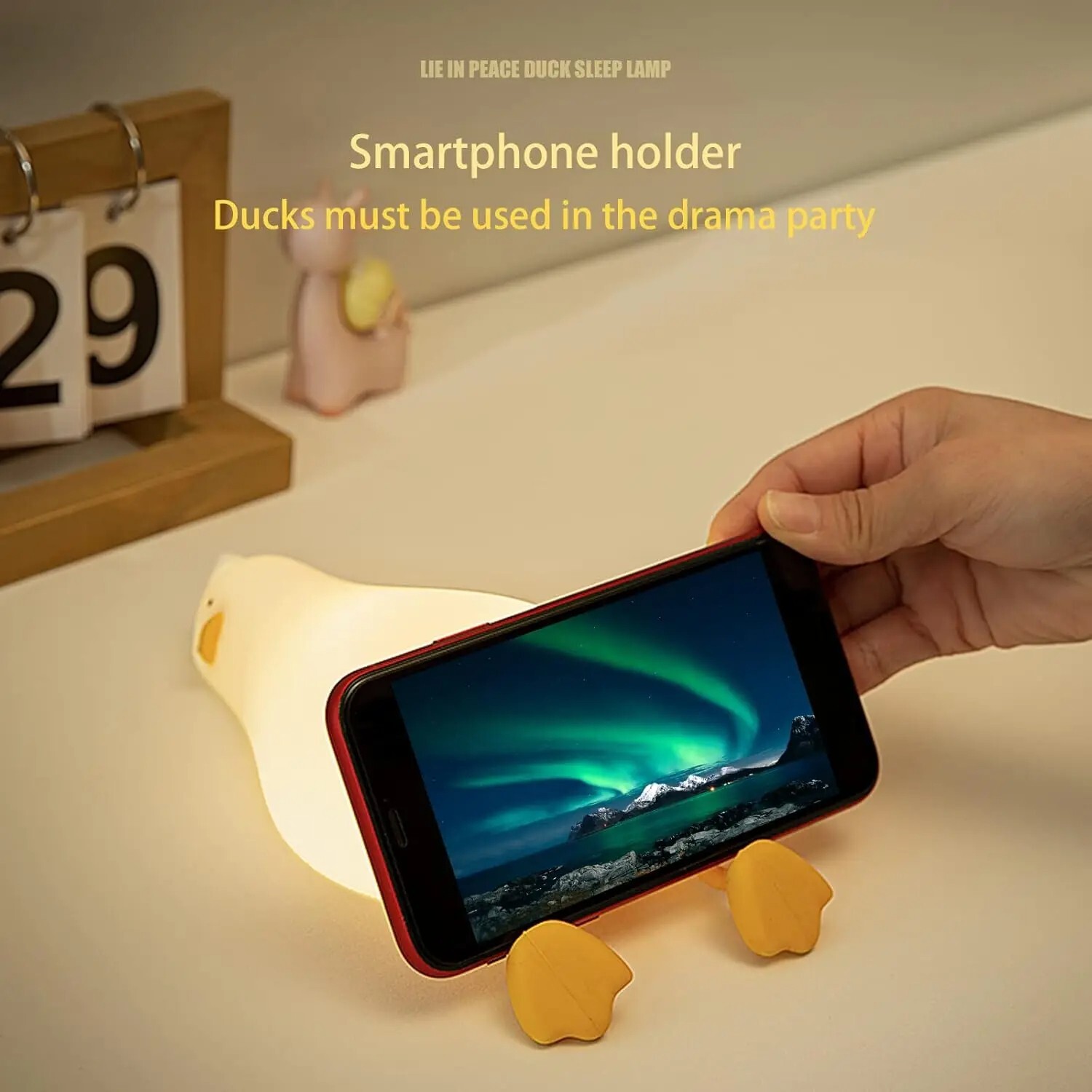 LED Lying Flat Duck Night Light, 3 Level Dimmable Nursery Nightlight,Cute Lamps