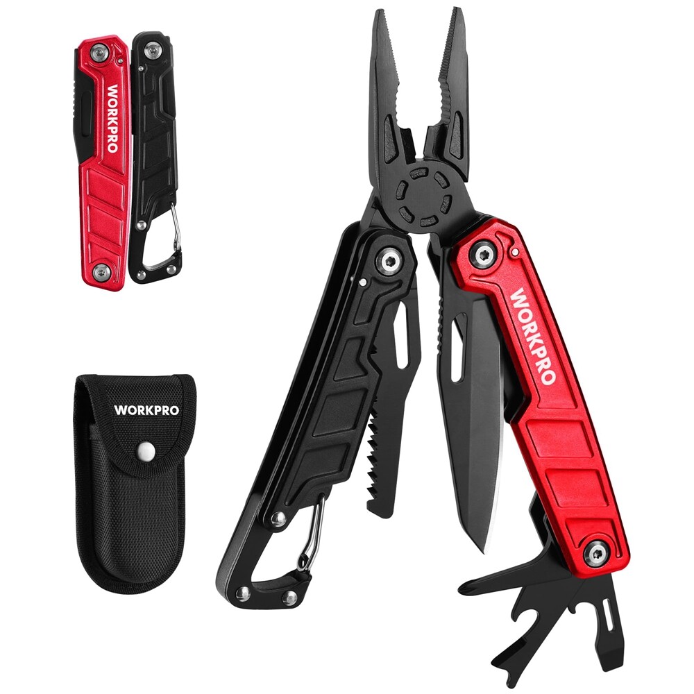 WORKPRO 11 in 1 Multitool Pliers with Safety Lock-Camping Tool Multi Tool Knives