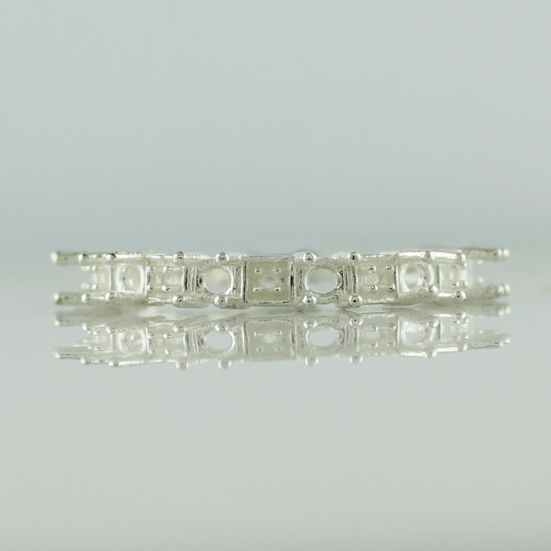 925 Sterling Silver 2.5mm Round Semi Mount Eternity Ring For Wedding Ring