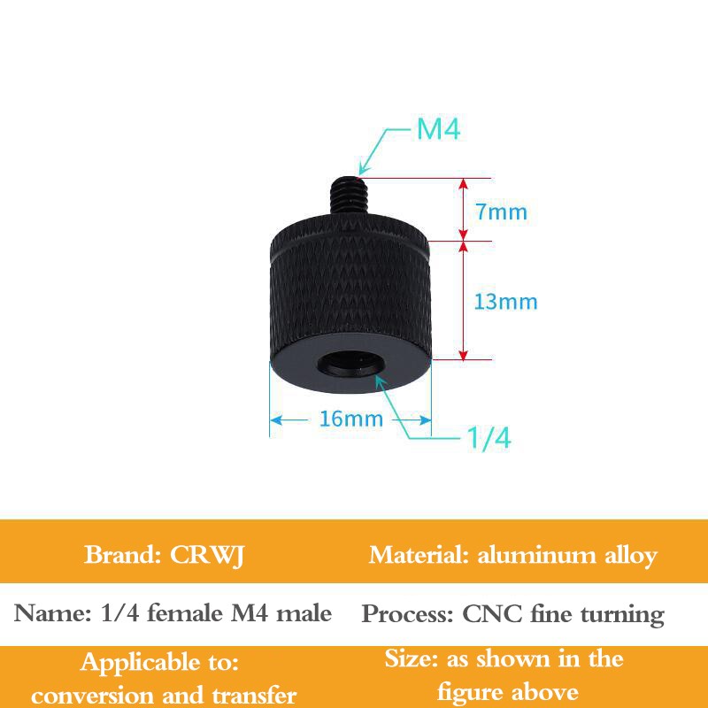 Dual Nuts Tripod Mount Screw 1/4 to M4 M5 M6 M8 M10 Projector Bracket Adapter