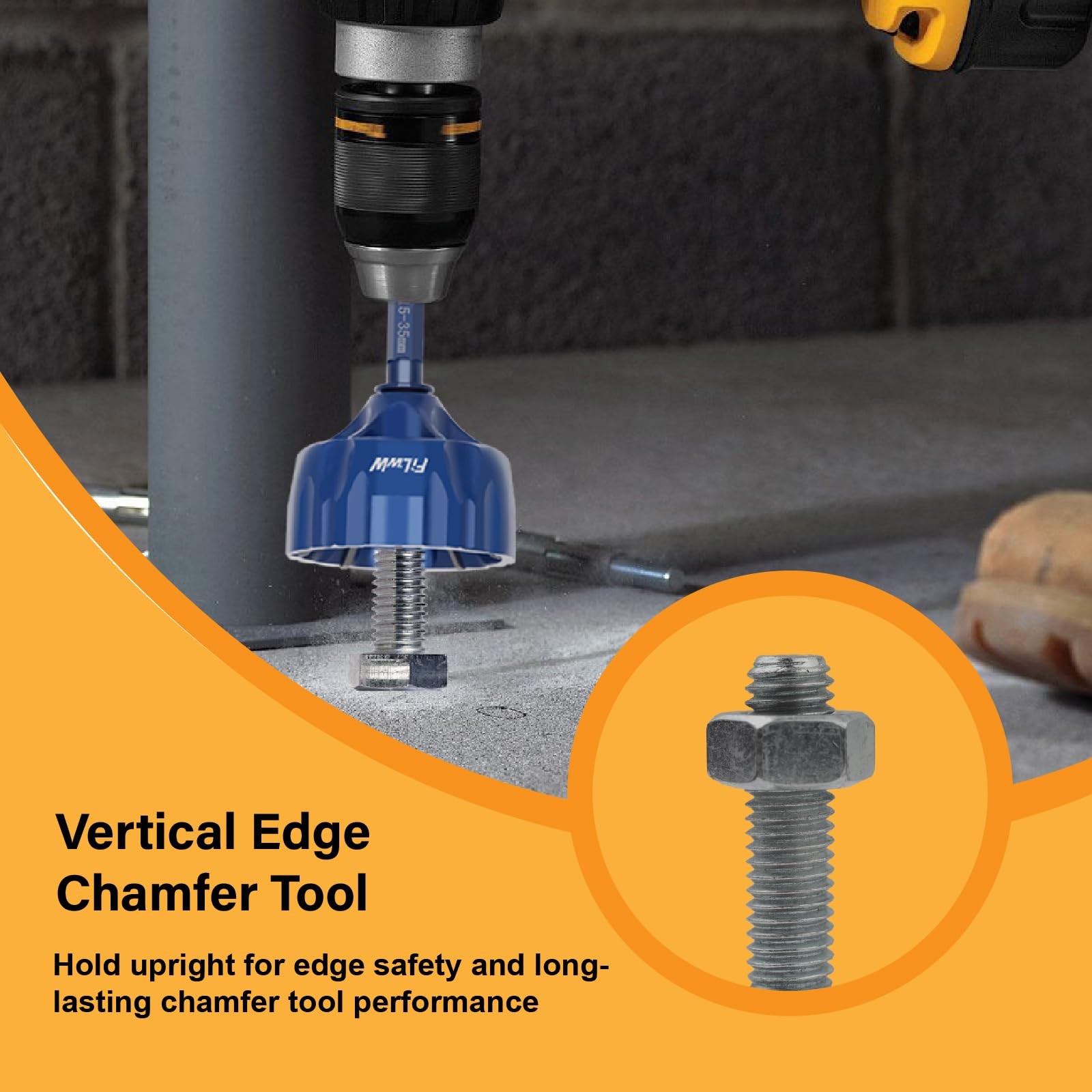 Deburring External Chamfer Tool Set, Tungsten Carbide Chamfering Drill Bit, D...