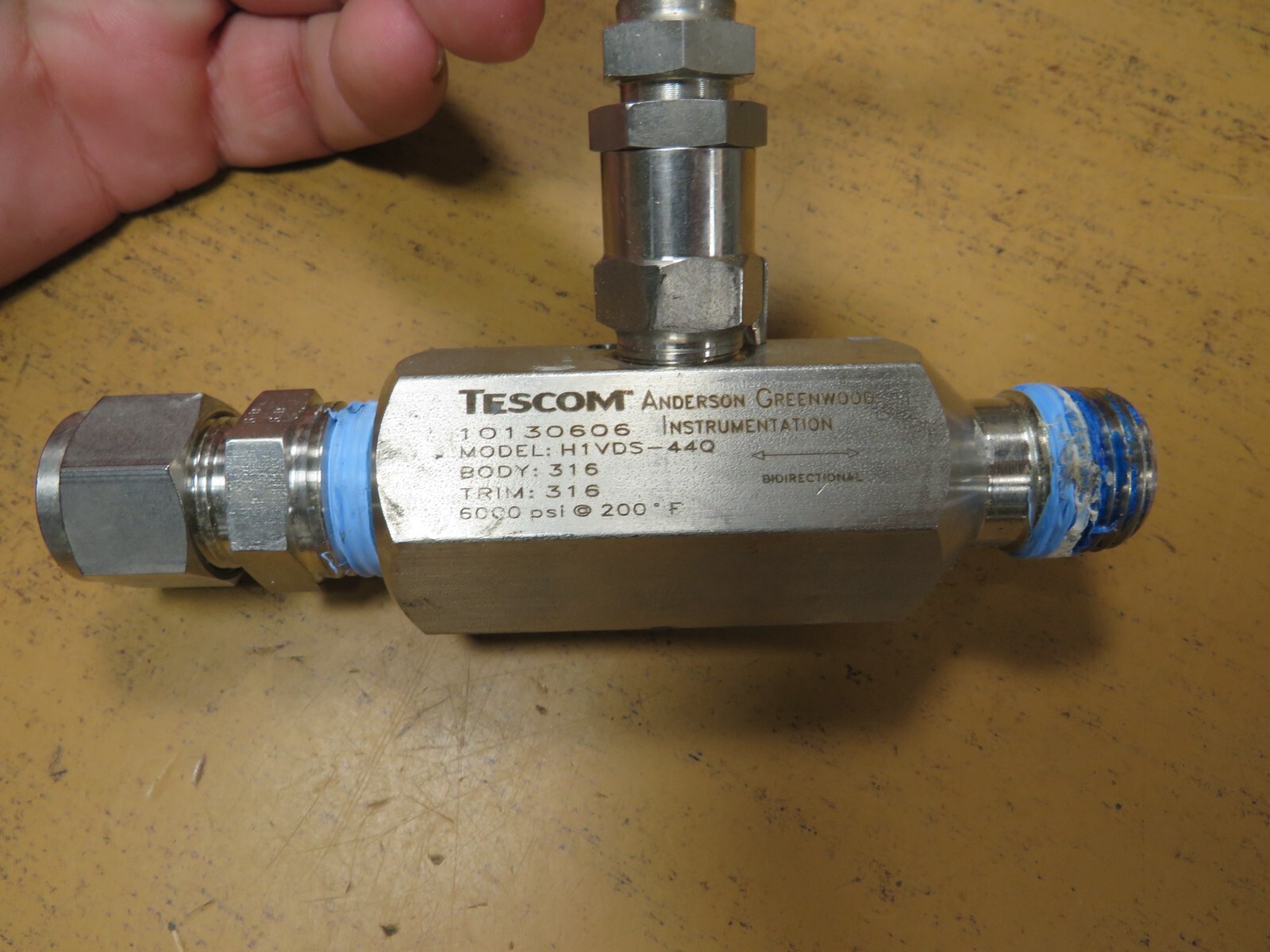Tescom H1VDS44Q Soft Seat Needle Valve 6000 PSI